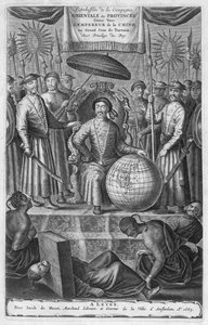 Kejseren af Kina, frontispice til en beretning om en hollandsk ambassade til Kina, 1665
